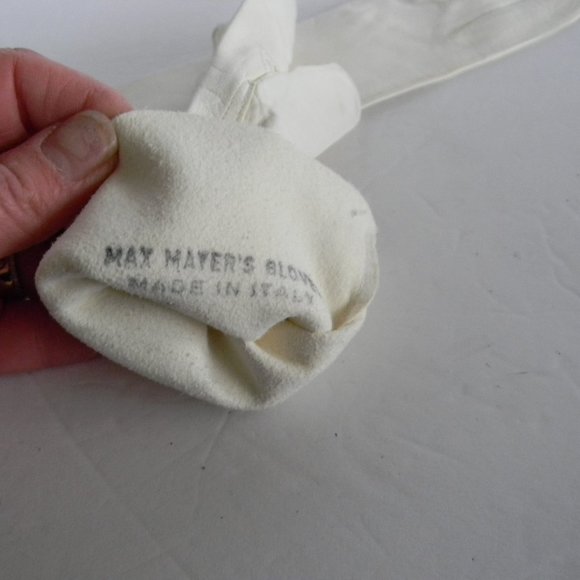 MAX MAYER'S MADE IN ITALY VINTAGE WHITE GENUINE LEATHER WM'S DRESS GLOVES SZ 6 - Picture 3 of 5